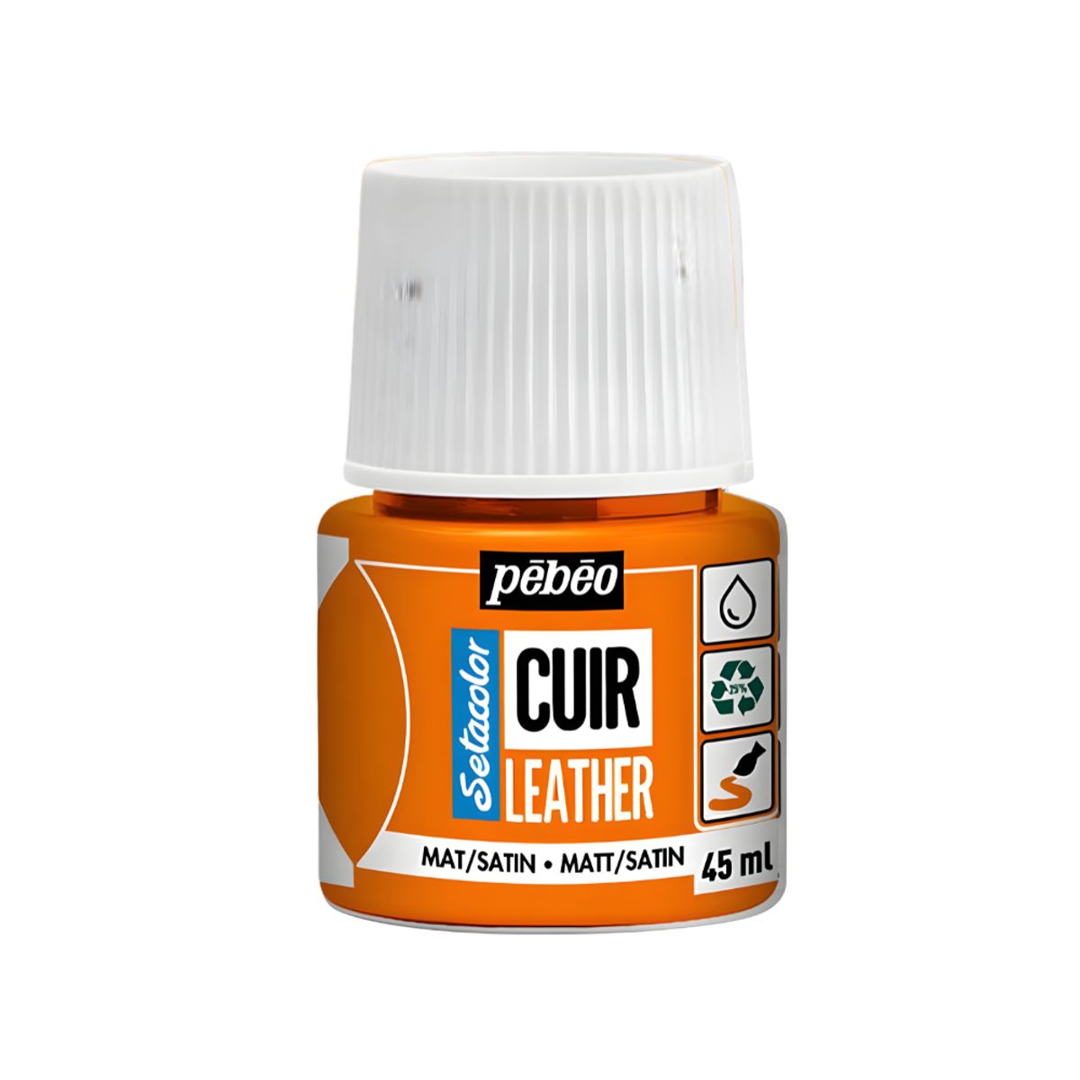 PEBEO - Pintura Para Cuero Frasco 45 Ml Setacolor Cuir Pebeo Color 04 - Naranjo