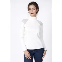 TENTATION - Polera Cuello Alto Crudo