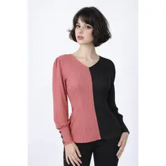 TENTATION - Sweater Bicolor Coral