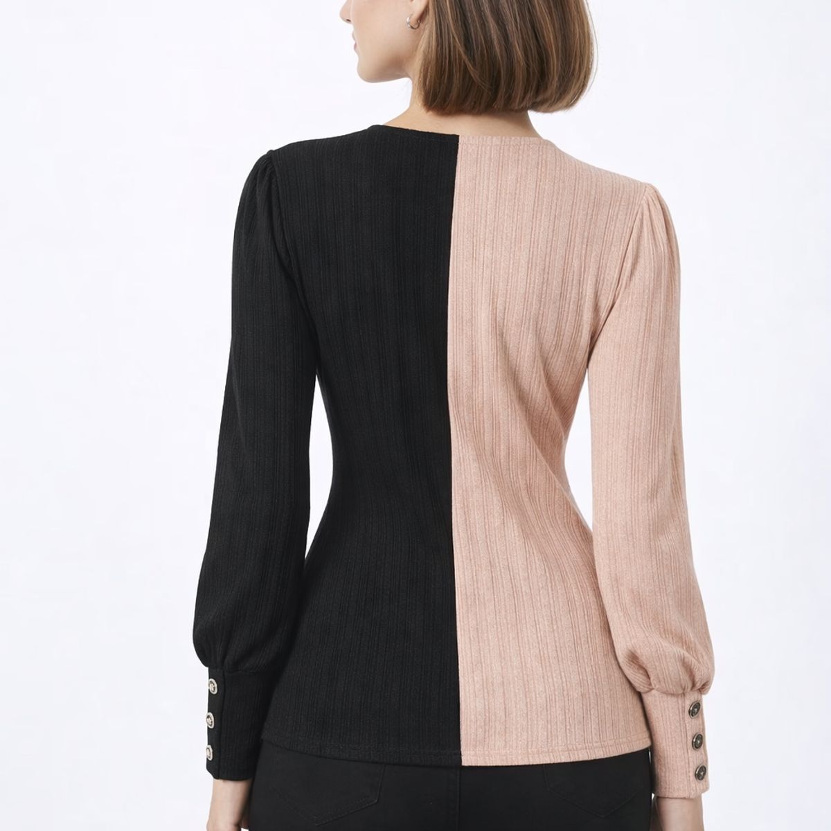 TENTATION - Sweater Bicolor Beige Tentation