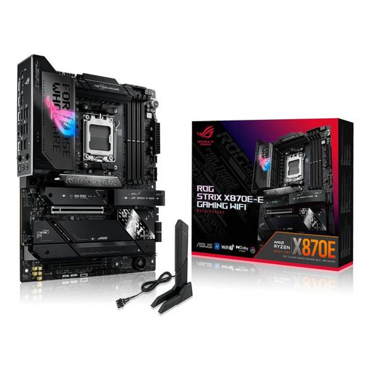 ASUS - Placa Madre ASUS ROG STRIX X870E-E GAMING WIFI, Socket AM5, 4xDDR5, 5xM.2, 4x SATA, WiFi 7, ATX