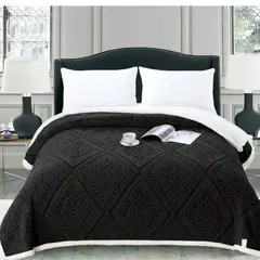 GENERICO - Frazada Polar 2 Plazas con 2 Fundas Chiporro Unicolor Cobertor Cama