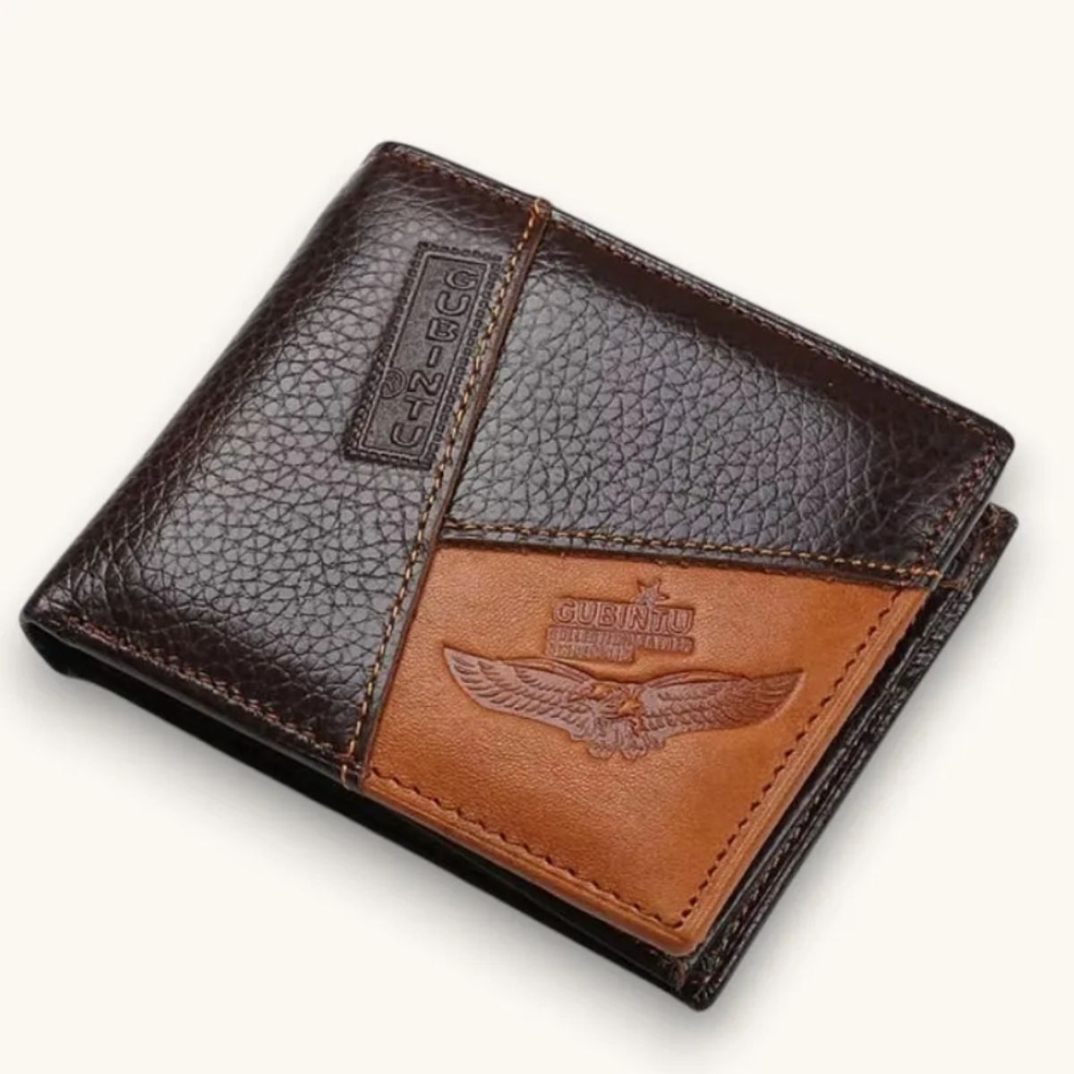 GENERICO - Billetera Tarjetero Cuero Genuino Bicolor Hombre Regalo