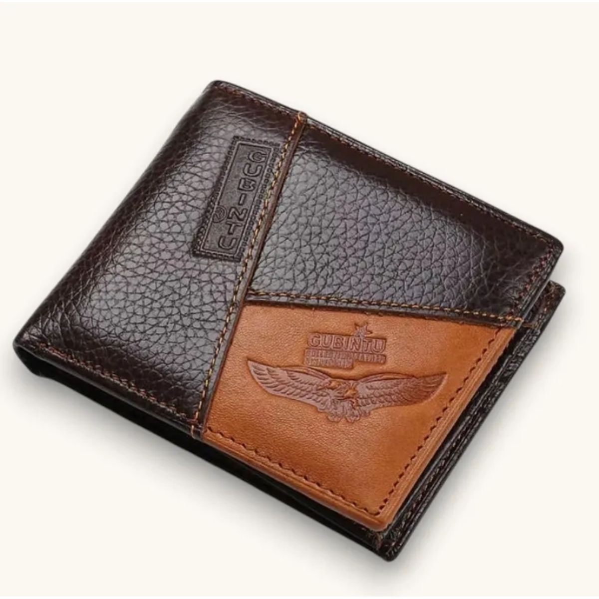 GENERICO - Billetera Tarjetero Cuero Genuino Bicolor Hombre Regalo