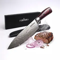 HOMELY - Cuchillo Chef 18 cm Fervora Profesional Cocina 7" Acero 3cr13 Filo