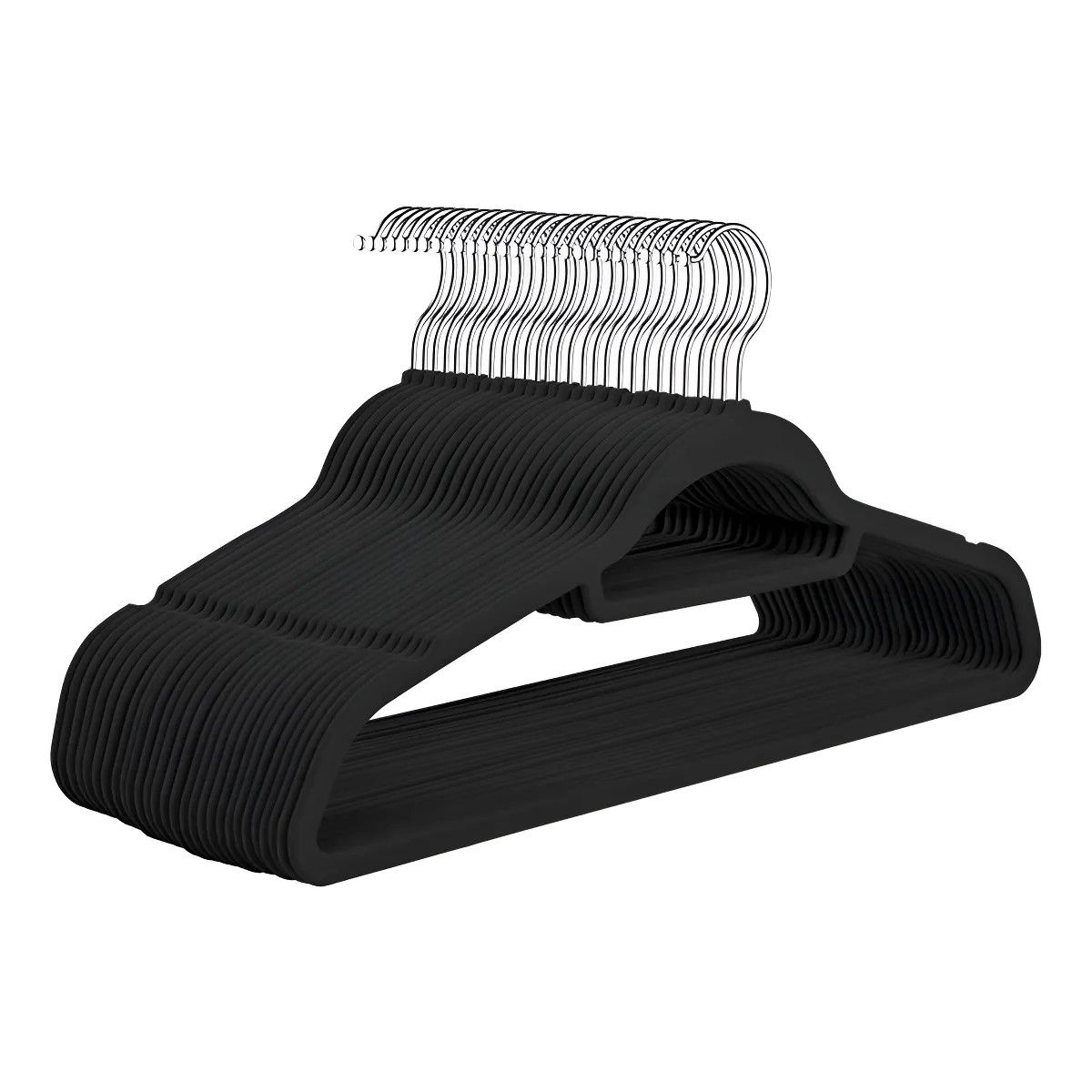 GENERICO - Set 30 Colgadores De Ropa Terciopelo Percha Antideslizante Color Negro  BELUG