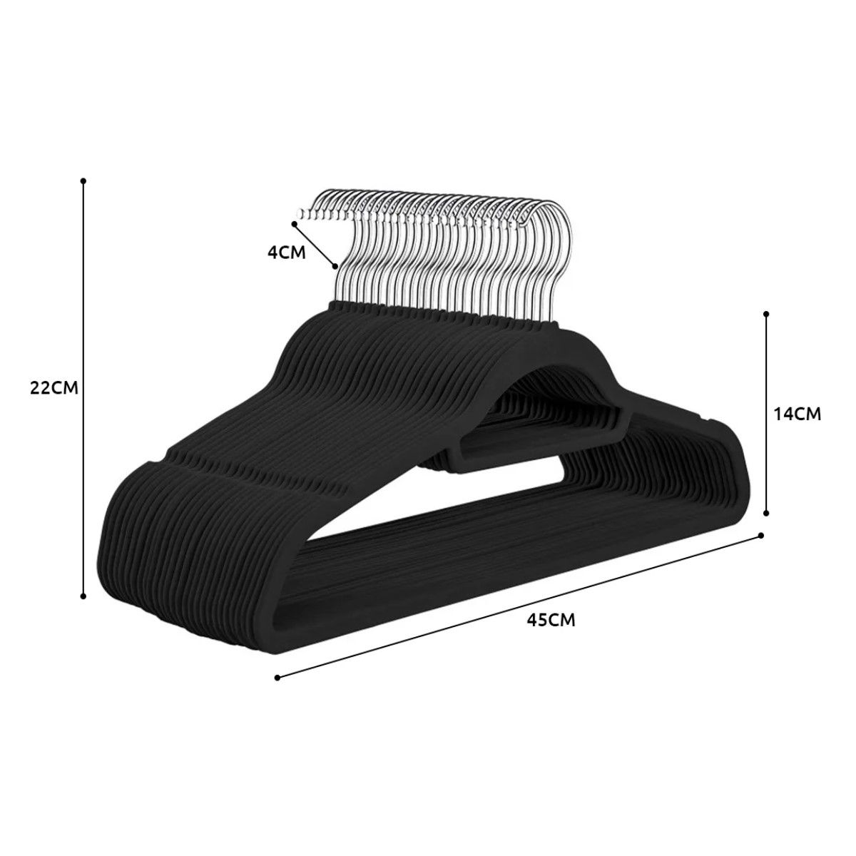 GENERICO - Set 30 Colgadores De Ropa Terciopelo Percha Antideslizante Color Negro  BELUG