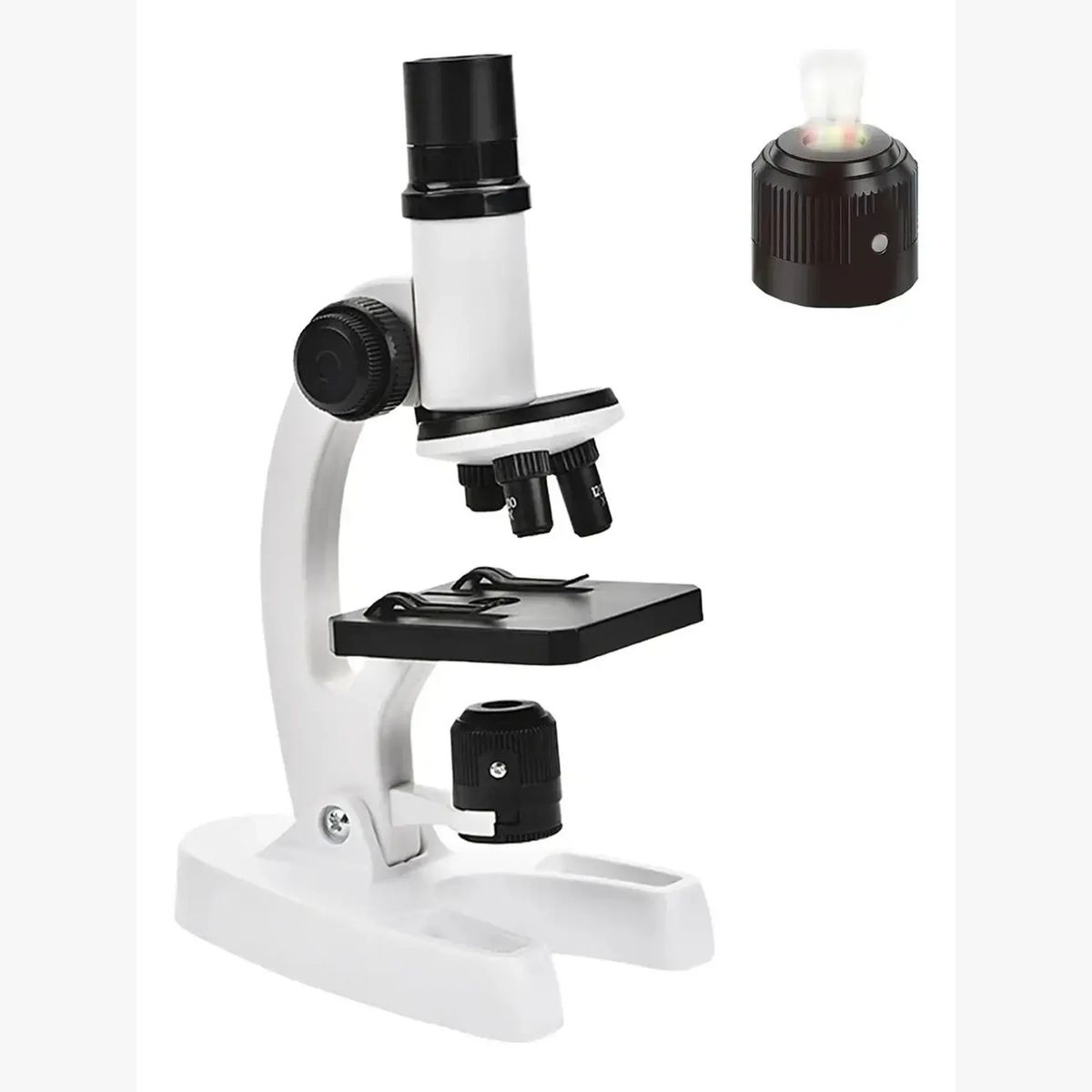 SCIENTIFIC EXPLORER - Microscopio Óptico Compuesto Didáctico 1200x Con Luz Led 8 Colores Para Niños Aprendizaje 2RL
