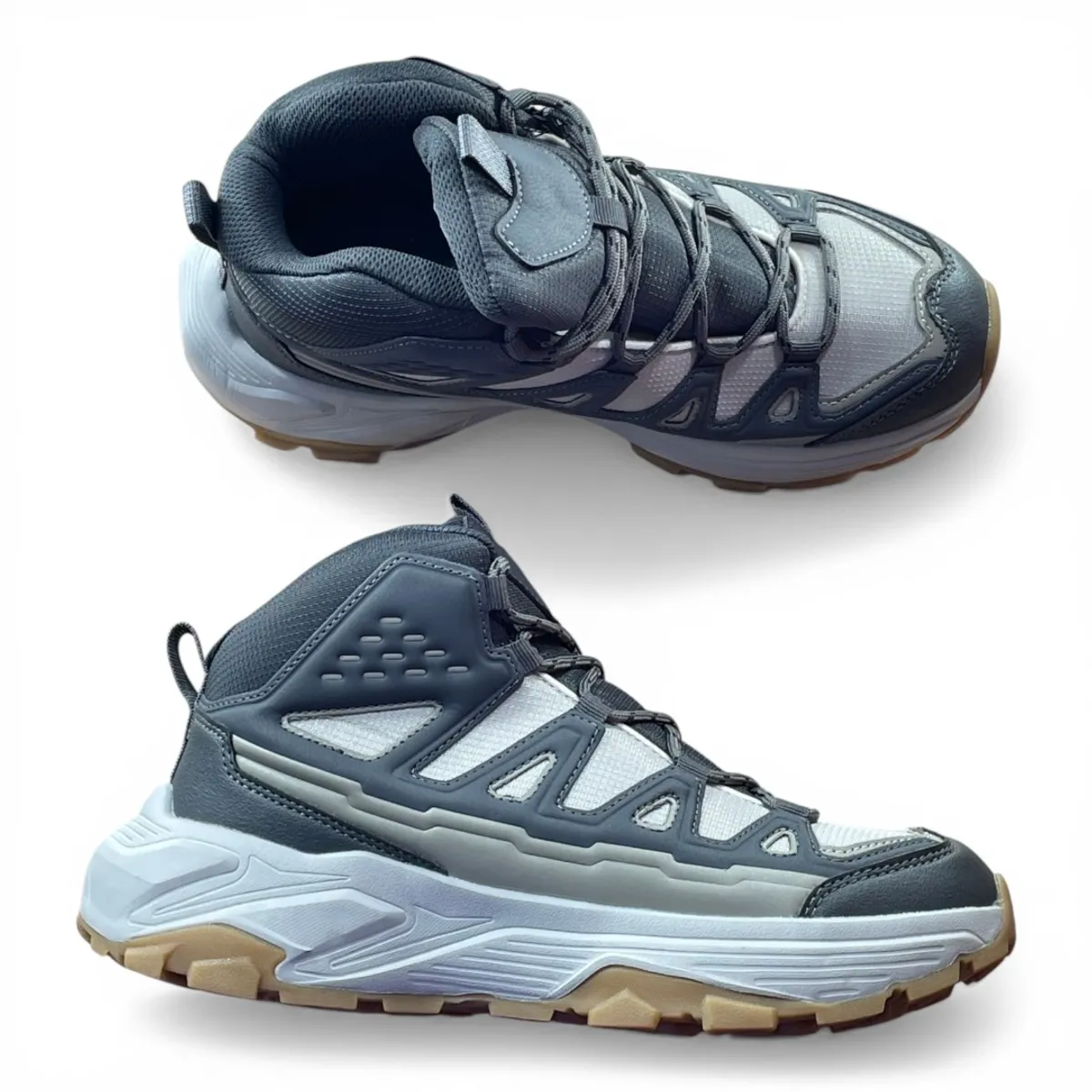 CARBIN - Zapatillas Botín Hombre Trekking Outdoor Antideslizante Cómodas