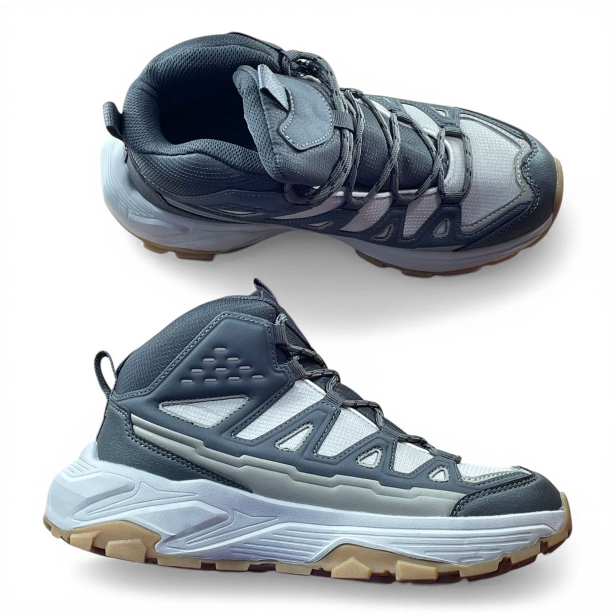 CARBIN - Zapatillas Botín Hombre Trekking Outdoor Antideslizante Cómodas