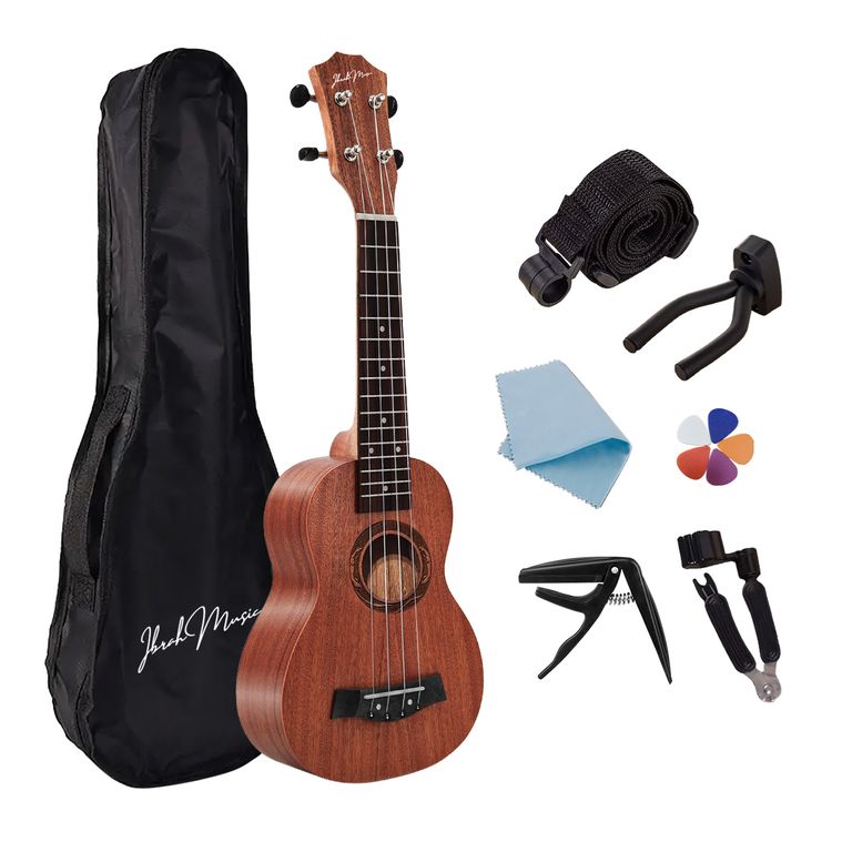 Ukelele Soprano Concierto Caoba 21 Pulgadas + Accesorios.
