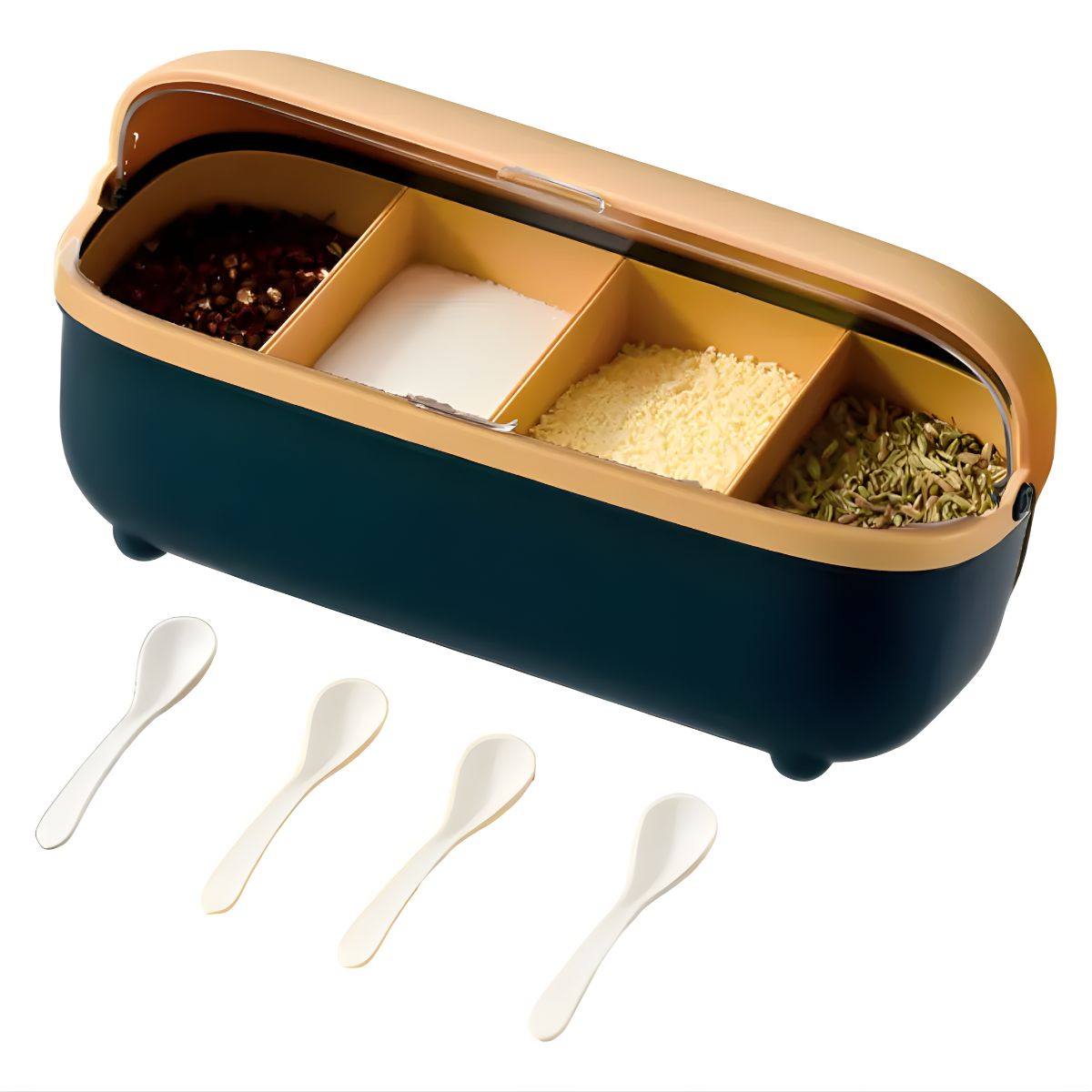 GENERICO - Especiero Organizador Condimentos Nórdico Con Tapa Y Cuchara