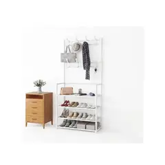 GENERICO - Perchero Organizador de Ropa y Calzado 4 Niveles - Blanco