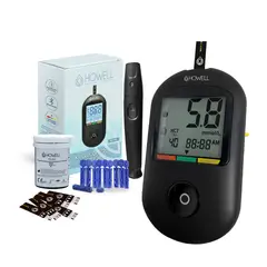 HOWELL - Kit Glucometro Digital BG-710b Bluetooth 10 Tiras 10 Lancetas