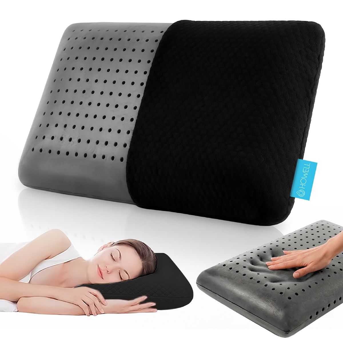 HOWELL - Almohada Cervical  Memory Foam Howell Visco Carbon Air Cell 60x40cm