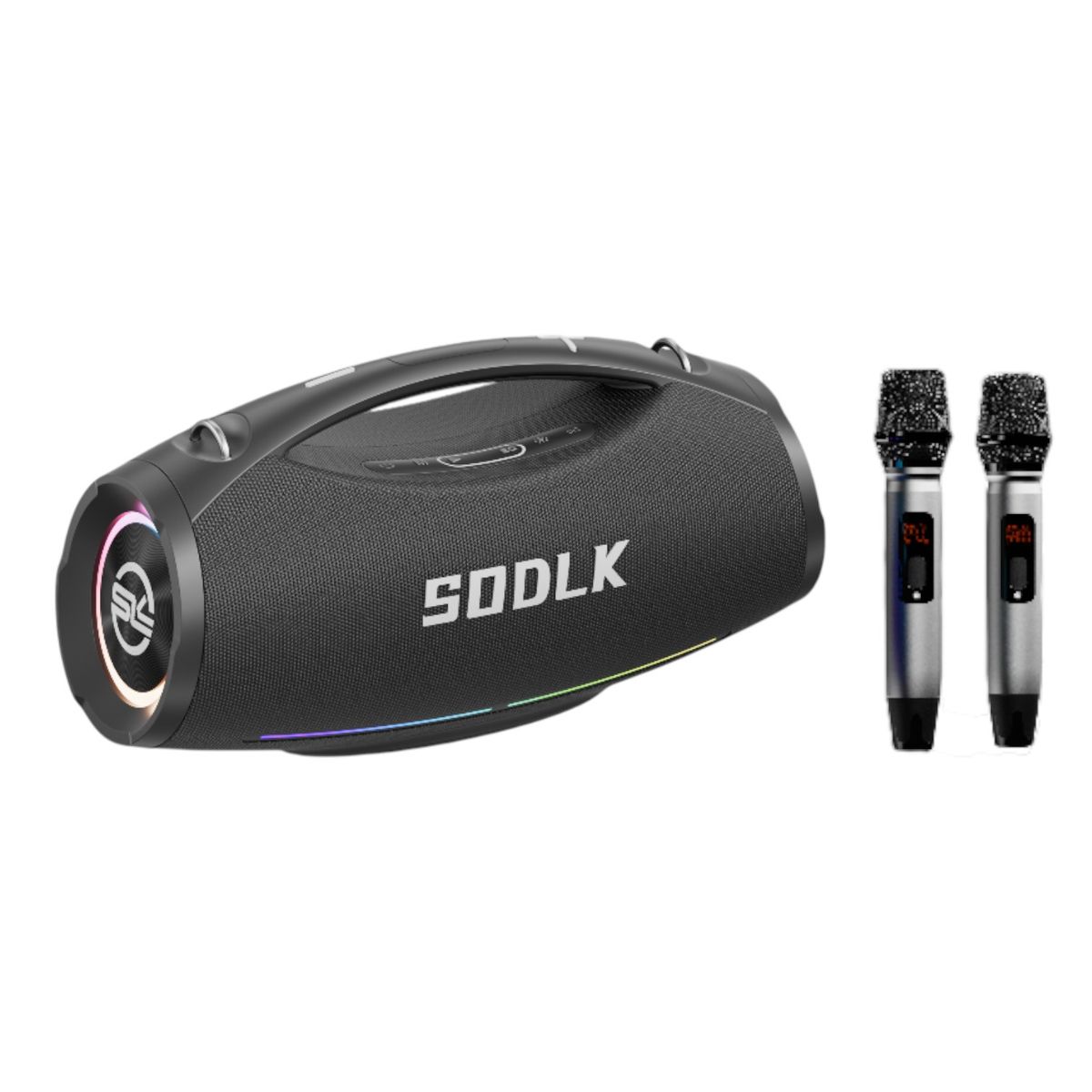 CASTLETEC - Parlante Altavoz Bluetooth 5.3 Karaoke 2 Mic 200W 20000mAh IPX7 TWS SODLK S1615