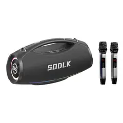 CASTLETEC - Parlante Altavoz Bluetooth 5.3 Karaoke 2 Mic 200W 20000mAh IPX7 TWS SODLK S1615