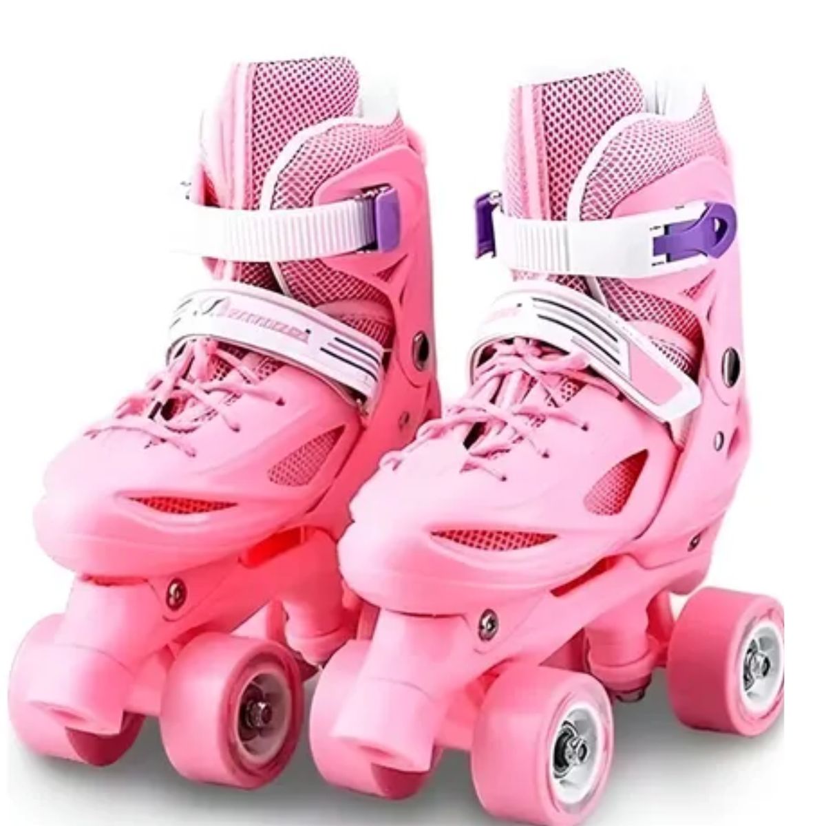 GENERICO - Patines 4 Ruedas Rosado Para Niñas Ajustable