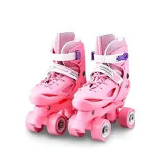 GENERICO - Patines 4 Ruedas Rosado Para Niñas Ajustable