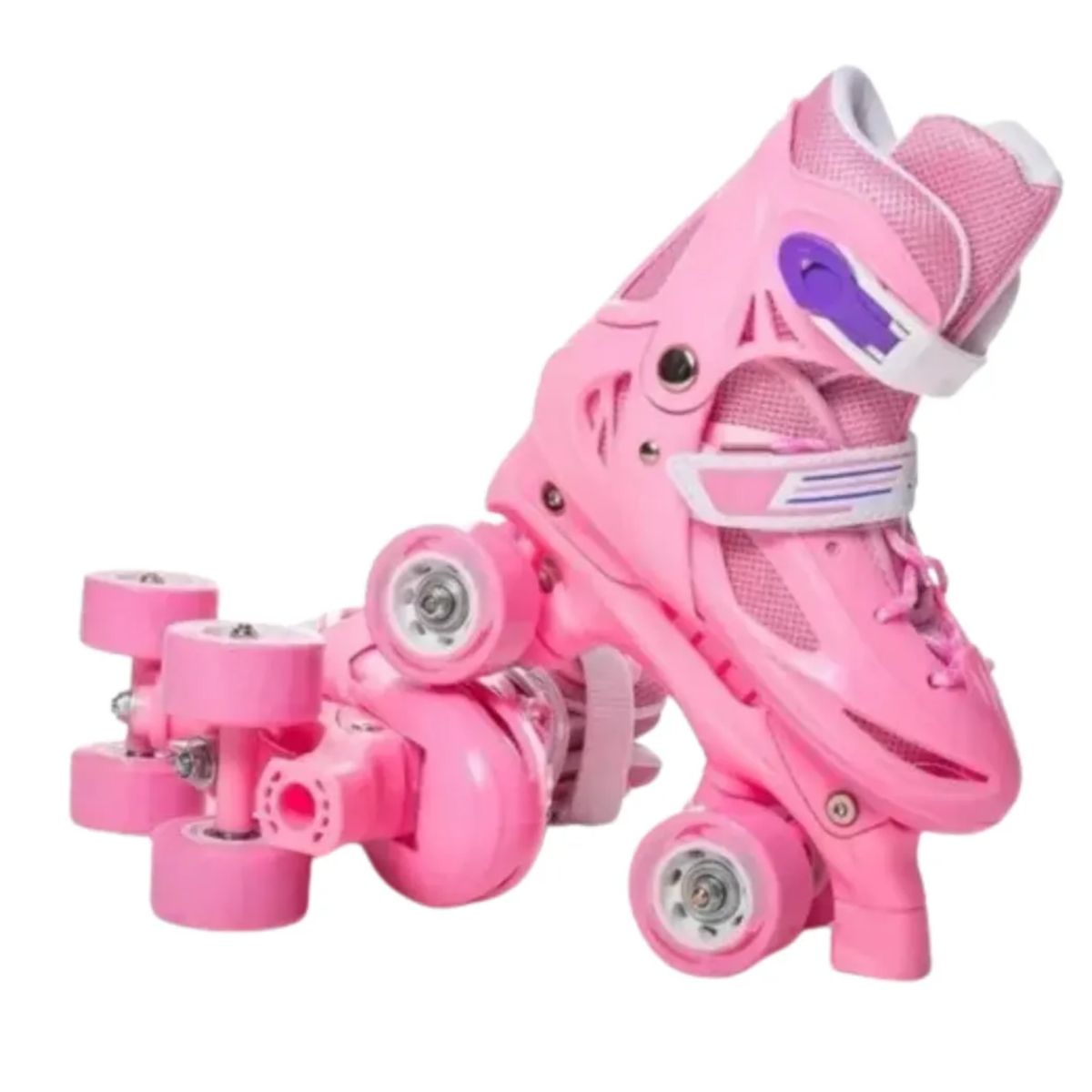 GENERICO - Patines 4 Ruedas Rosado Para Niñas Ajustable