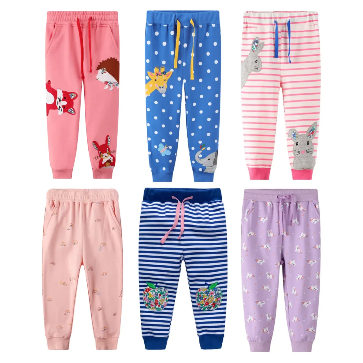 JUMP KIDS - Pantalon Buzo Niña 100% Algodón Lunares Jirafa Jump Kids