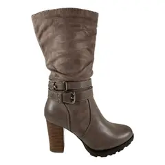 VIA UNO - Botin Mujer Color Taupe Forro Textil