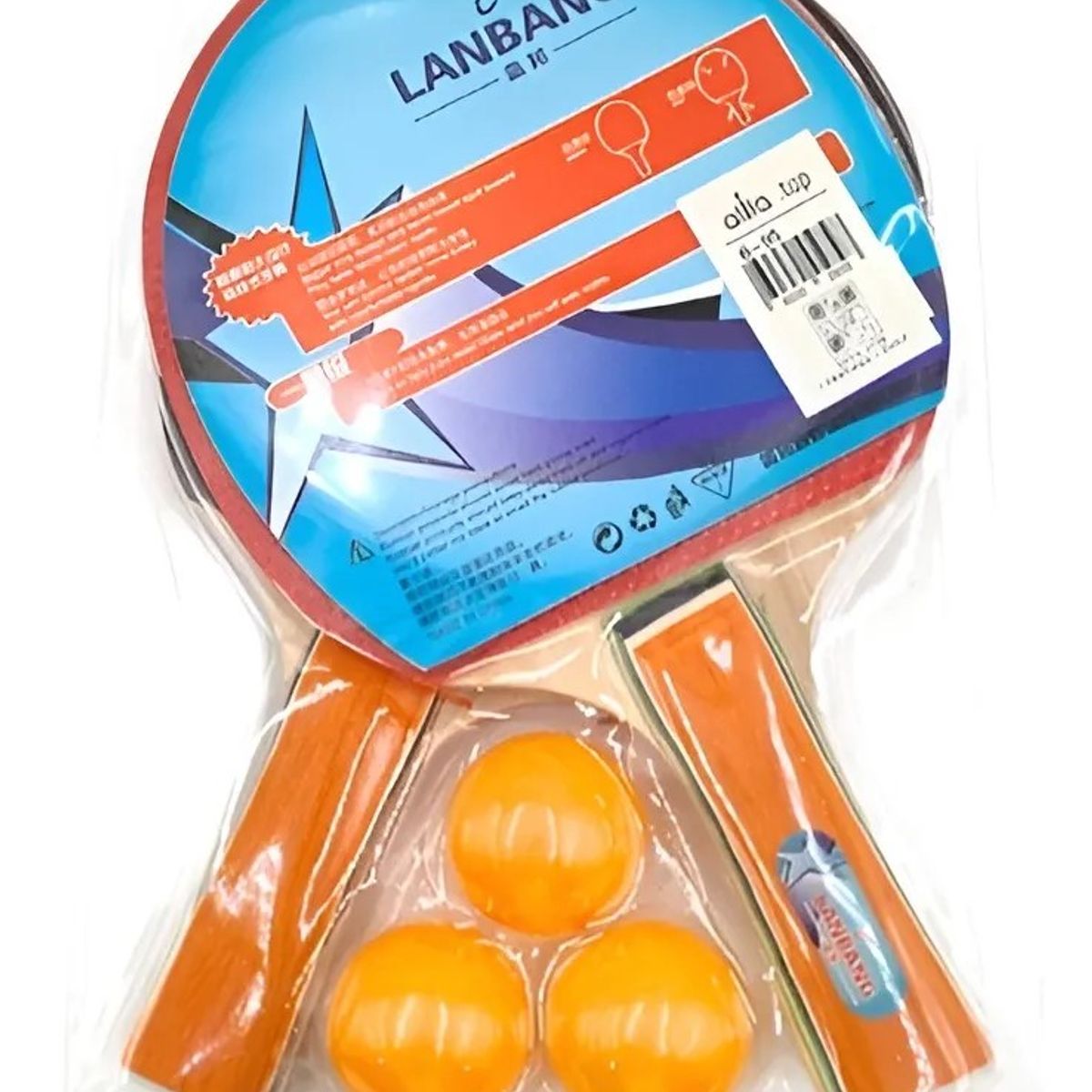 GENERICO - Raquetas De Tenis De Mesa 2 Paletas +3 Pelotas