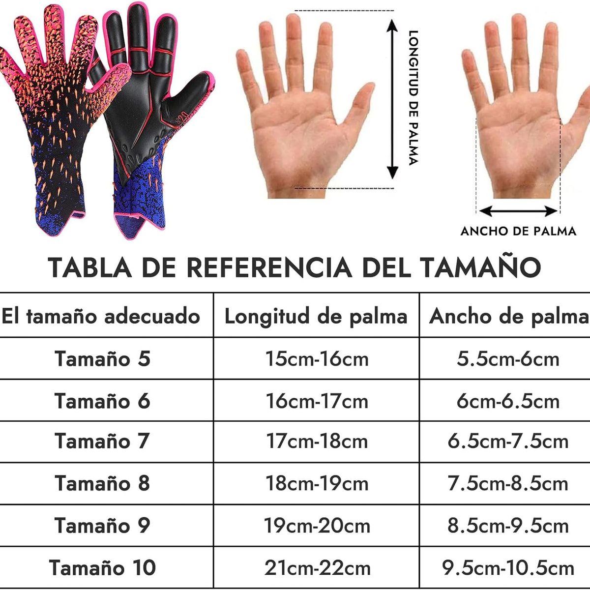 PUREPOWER - Los guantes de portero son adecuados para entrenamientos y partidos para Adults- NO10..