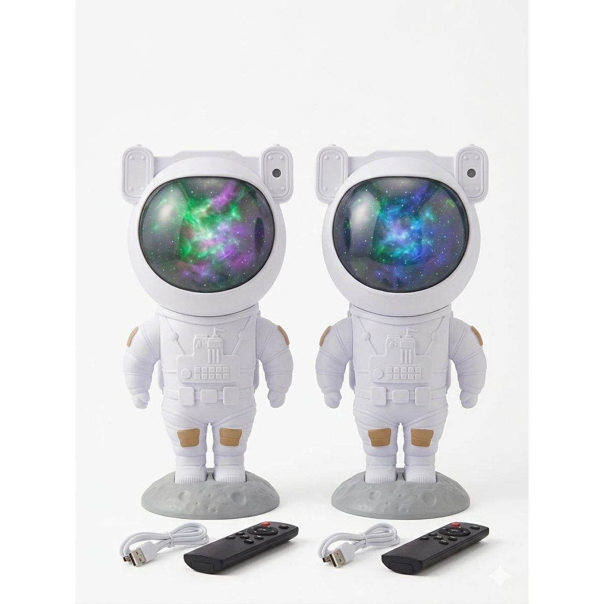 GENERICO - Pack 2 Astronauta Proyector Galaxy 360 Luz Nocturna Estrellas Nebulosa LED USB  Regalo