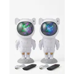 GENERICO - Pack 2 Astronauta Proyector Galaxy 360 Luz Nocturna Estrellas Nebulosa LED USB Regalo
