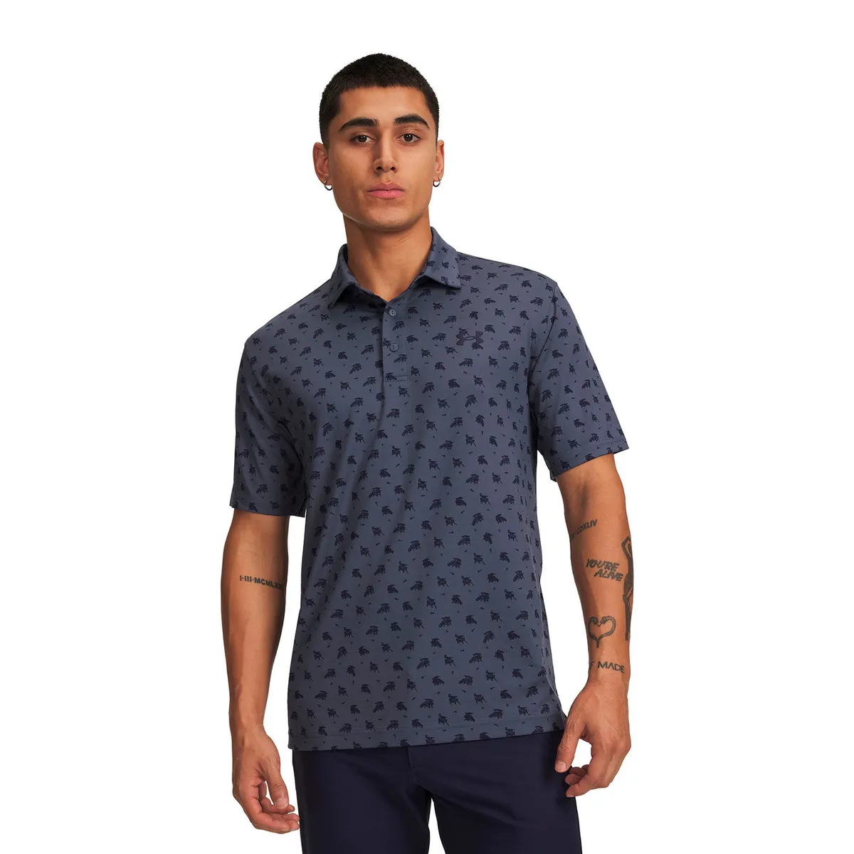 UNDER ARMOUR - Polera M/C UA Playoff 3.0 Printed Gris Hombre UNDER ARMOUR