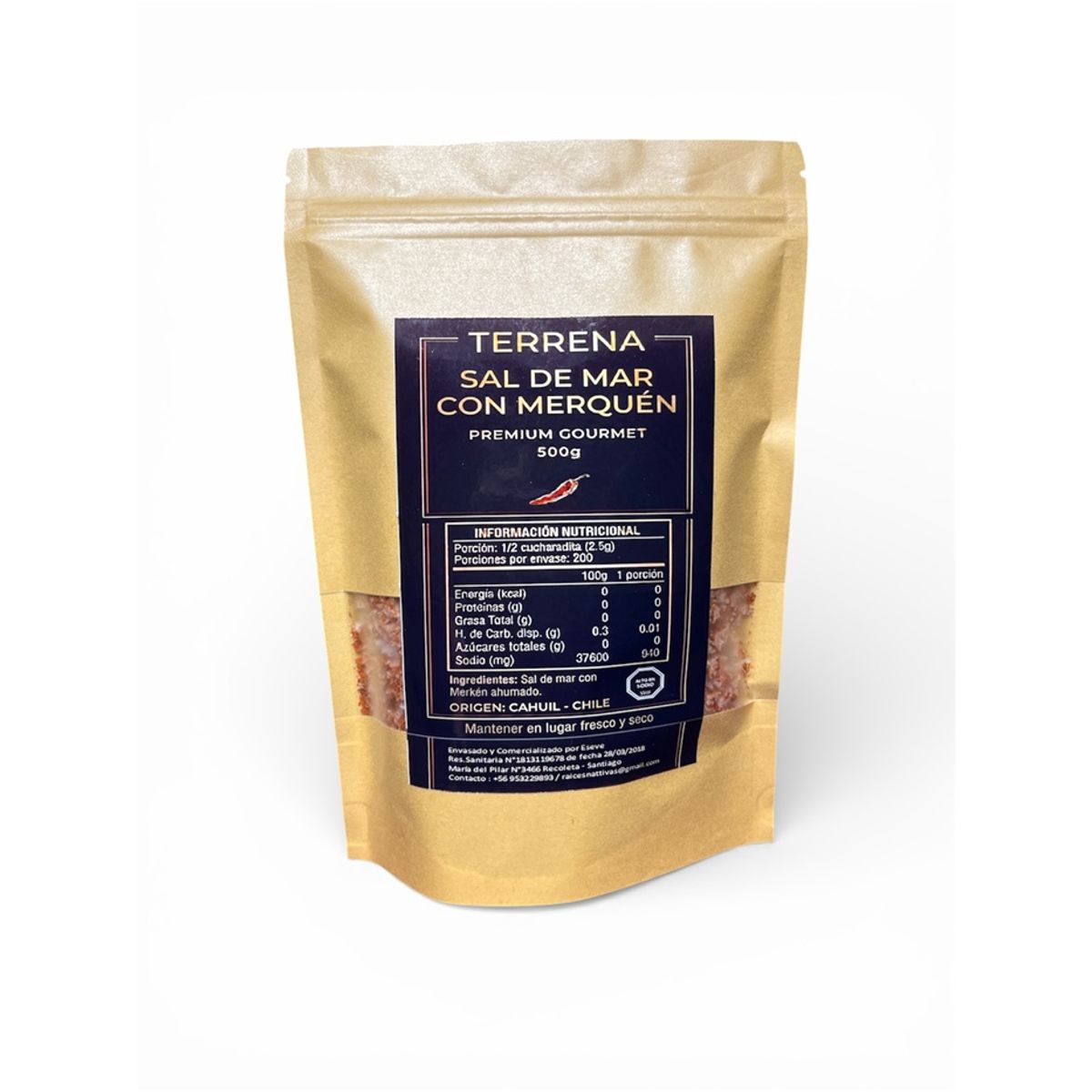 GENERICO - Sal de Mar Premium con Merkén ahumado de 500 gramos