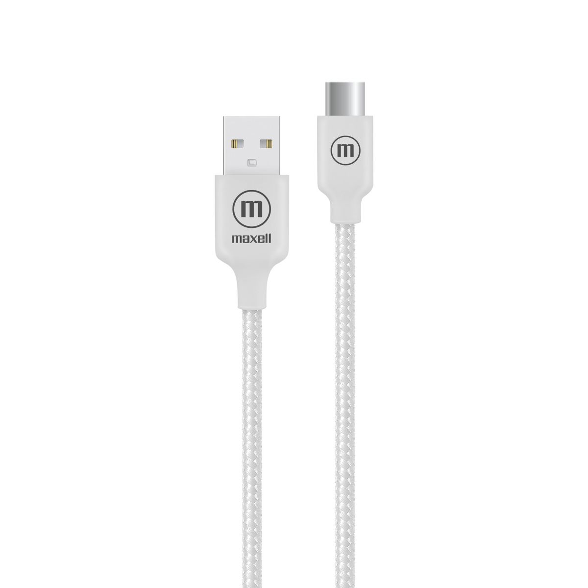 MAXELL - Cable Trenzado USB a USB C Maxell 2 Metros Carga Rápida Blanco