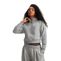 UNDER ARMOUR - Poleron UA Rival Fleece Script Gris Mujer
