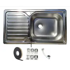 TAUMM - Lavaplatos Empotrado Simple 80x44 Secador Izquierdo
