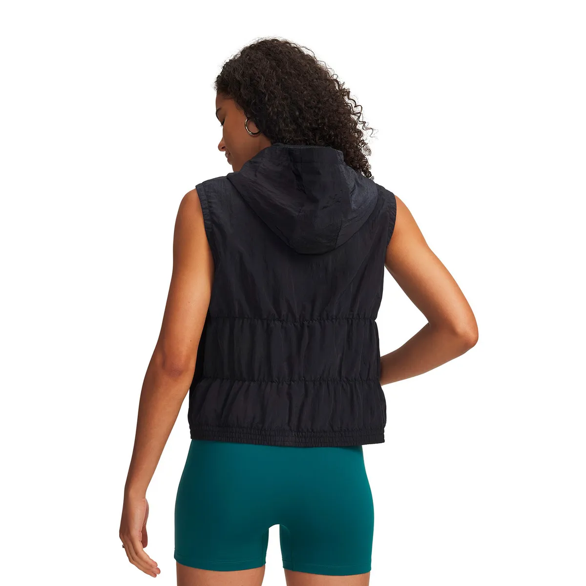 UNDER ARMOUR - Parka S/M UA Rival Woven Bungee Vest Negro Mujer UNDER ARMOUR