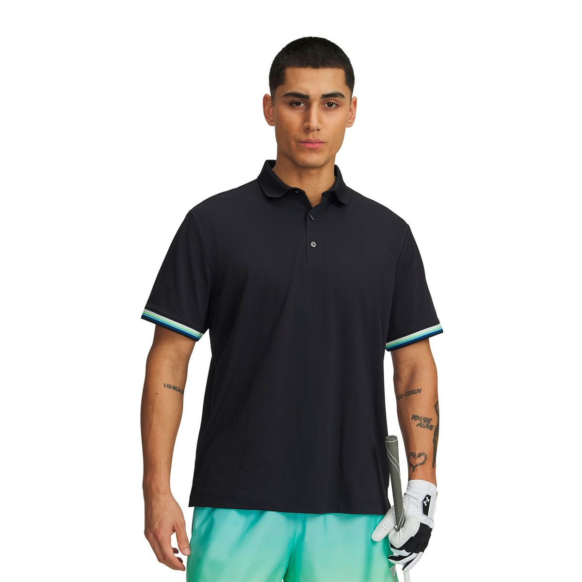 UNDER ARMOUR - Polera M/C UA Armourdry Golf Trip Negro Hombre UNDER ARMOUR
