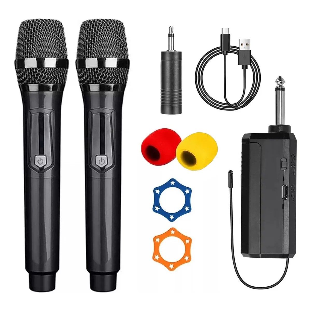 GENERICO - Micrófono Inalámbrico Profesional Karaoke Kit 2pcs Color Gris BELUG