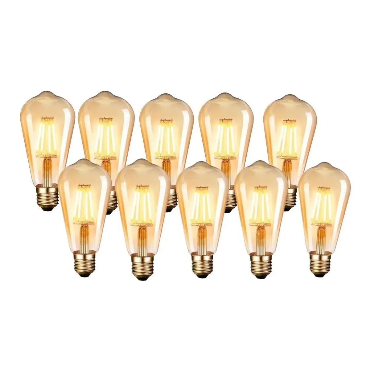 GENERICO - Pack X10 Ampolletas Filamento Led Edison 4w Retro Vintage Lu Luz Luz cálida