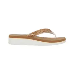 BAMERS - Sandalia Mujer Woodie Mid Café/Blanco