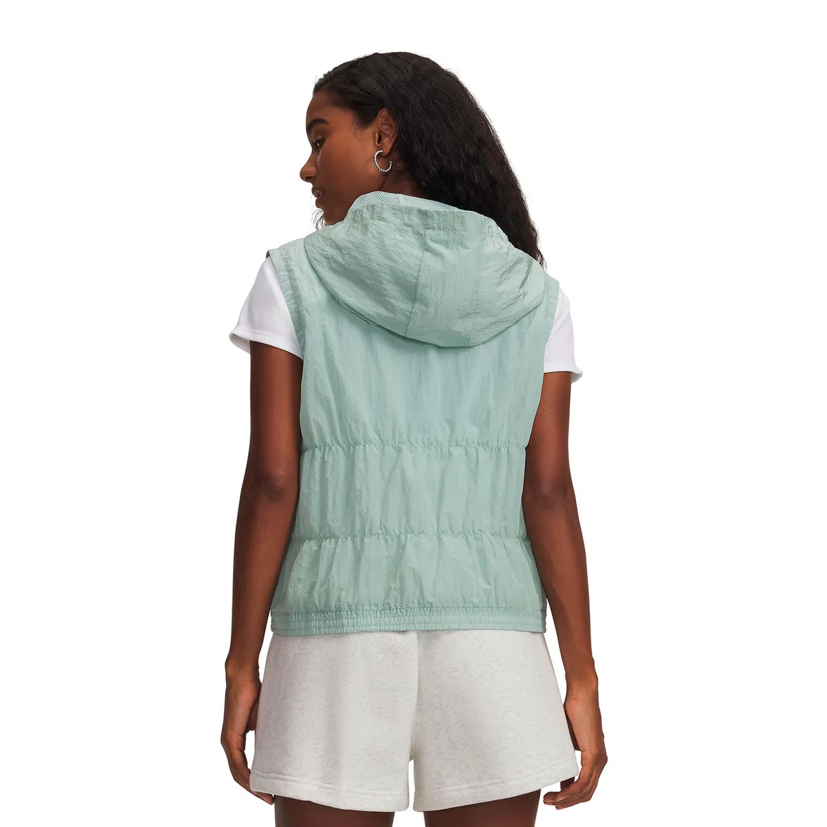 UNDER ARMOUR - Parka S/M UA Rival Woven Bungee Vest Azul Mujer UNDER ARMOUR