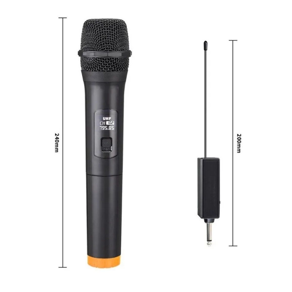 GENERICO - Microfono Inalambrico 10 Metros De Alcance Karaoke Color Negro BELUG