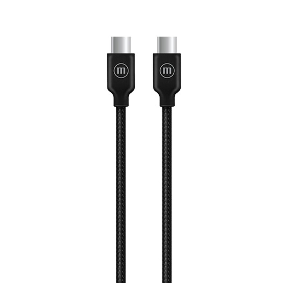 MAXELL - Cable Trenzado USB C a USB C Maxell 2 Metros Carga Rápida Negro