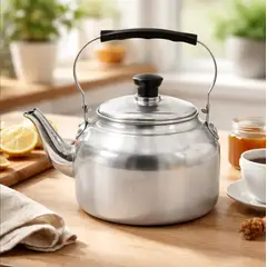 GENERICO - Tetera De Aluminio 3 Litros Con Mango Negro