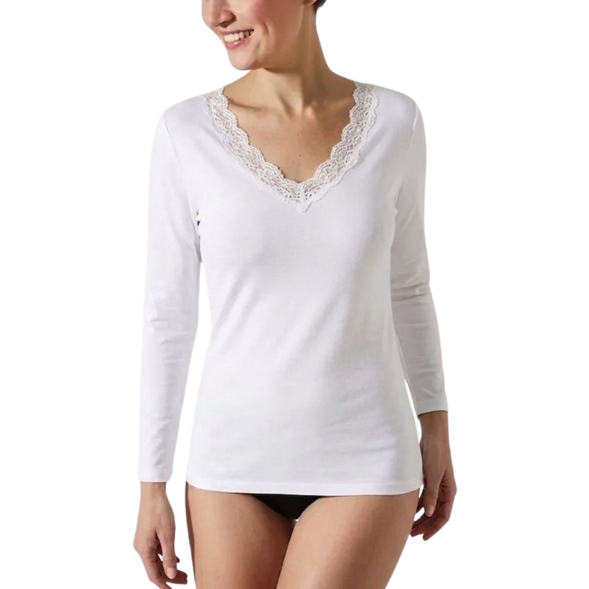 LOOK SHOP - Camiseta Mujer, Juvenil, Niña, Manga Larga. Algodón 114