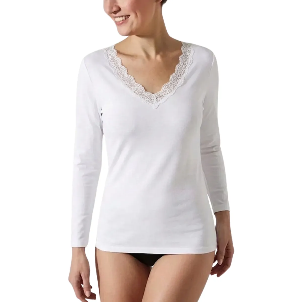 LOOK SHOP - Camiseta Mujer, Juvenil, Niña, Manga Larga. Algodón 114