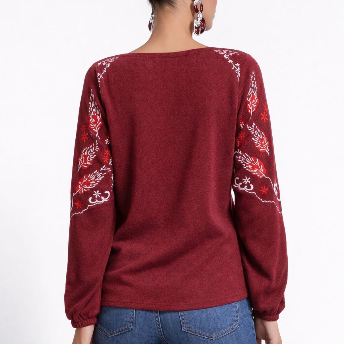 TENTATION - Polera Bordada Rojo Tentation