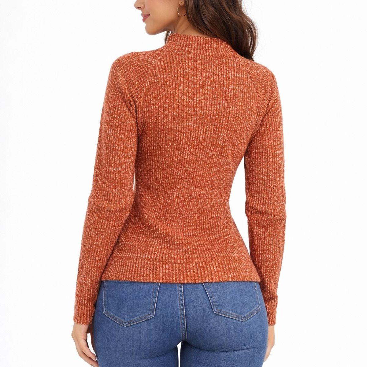TENTATION - Polera Cuello Alto Acana.  Terracota