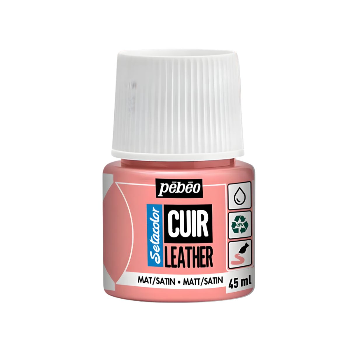 PEBEO - Pintura Para Cuero Frasco 45 Ml Setacolor Cuir Pebeo Color 07 - Rosa Sakura