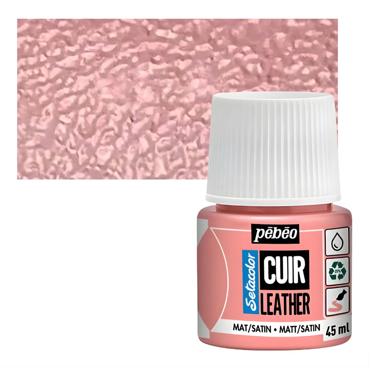 PEBEO - Pintura Para Cuero Frasco 45 Ml Setacolor Cuir Pebeo Color 07 - Rosa Sakura
